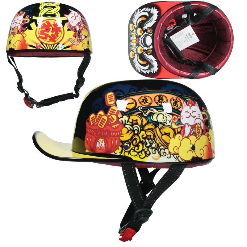 Vintage Retro Motorcycle Half Face Helmets for All Ages