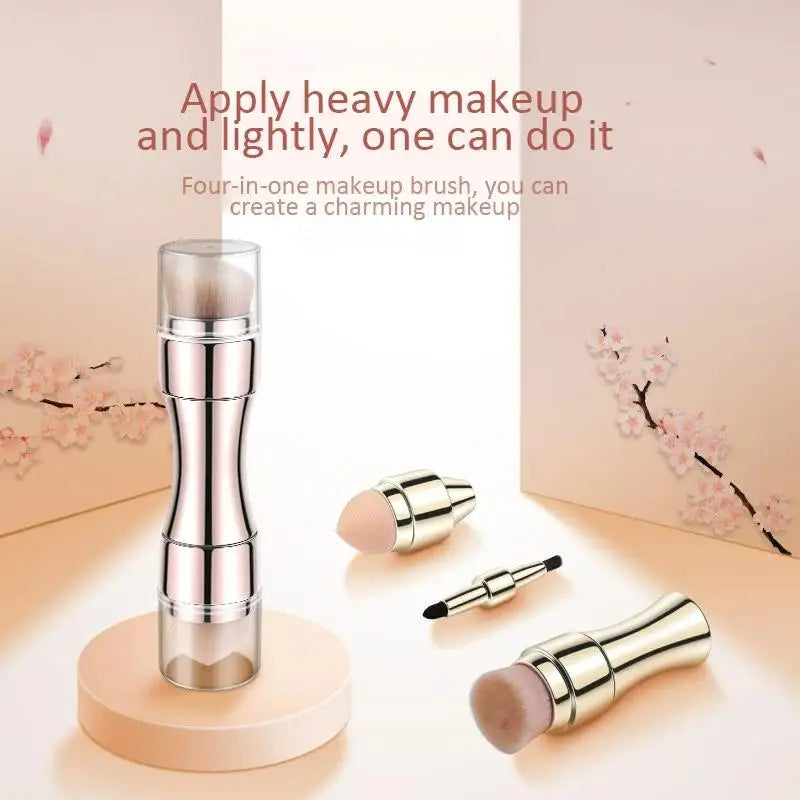 4 In 1 Makeup Brush Set | Retractable Travel-Friendly Beauty Tool