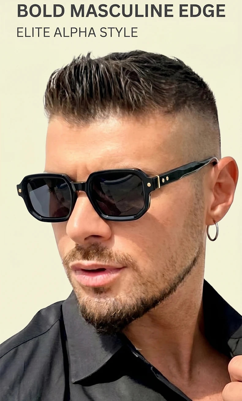 Vintage Photochromic Square Sunglasses for Men | Retro Steampunk Style