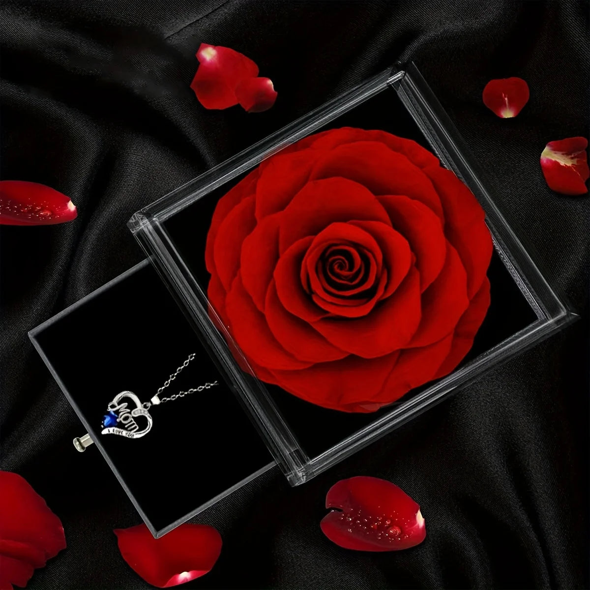 Rose Soap Gift Box with MOM Necklace | Perfect Gift for Mom