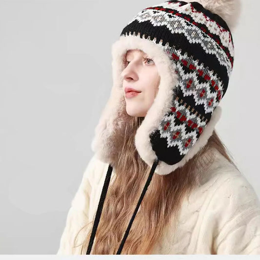 Gorro Bomber para Mujer con Forro Polar de Peluche | Gorro de Invierno Cálido con Orejeras