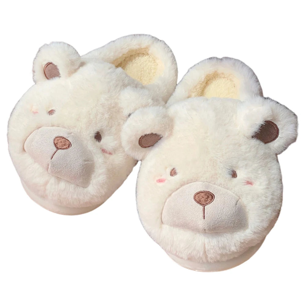 Adorable Bear Plush Slippers | Cozy & Warm Indoor Footwear