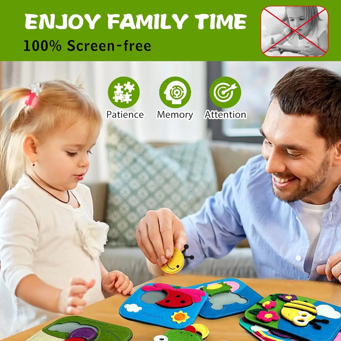 Montessori Giraffe Busy Board | 3D Felt Learning Toy for Kids