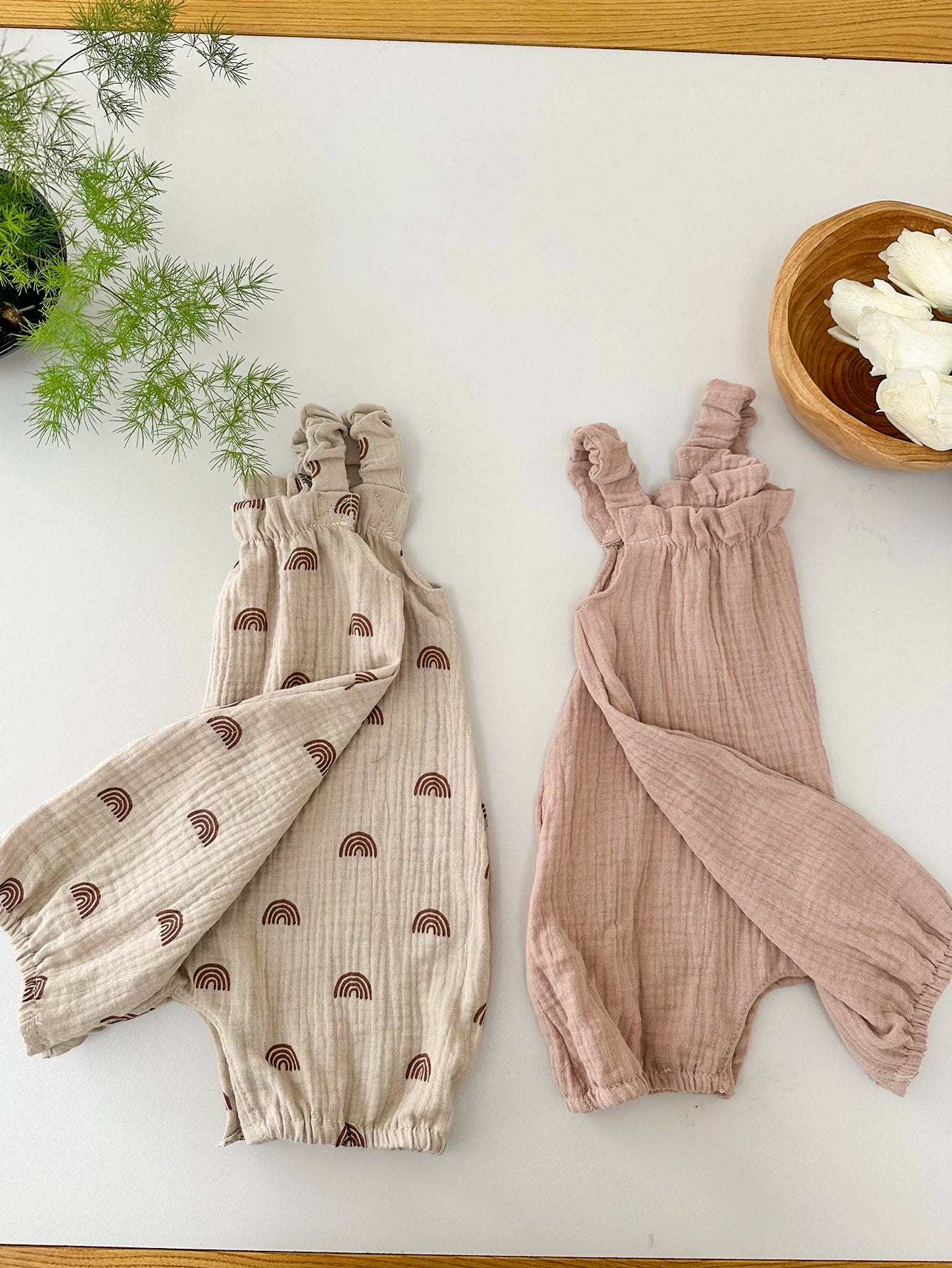 2pcs Baby Romper Suit | Colorful Rainbow Dandelion Summer Outfit