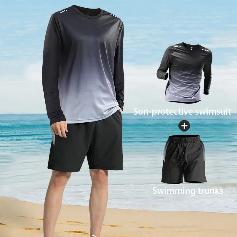 Men's Sun-Protective Long-Sleeve Swimsuit for Ultimate Comfort