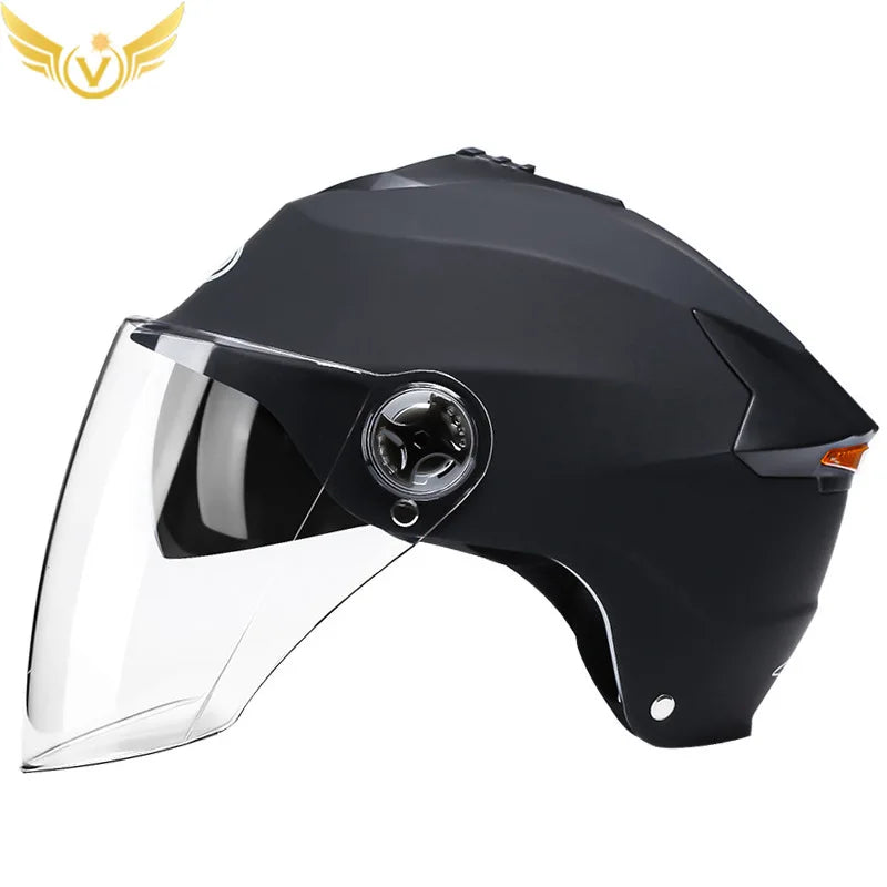 Half Motorcycle Helmet with LED Lights | Universal Scooter Gear