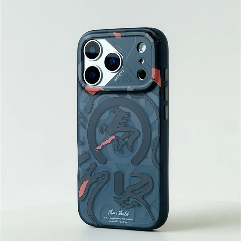 Magnetic Geometric Graffiti Case | Wireless Charging Compatible