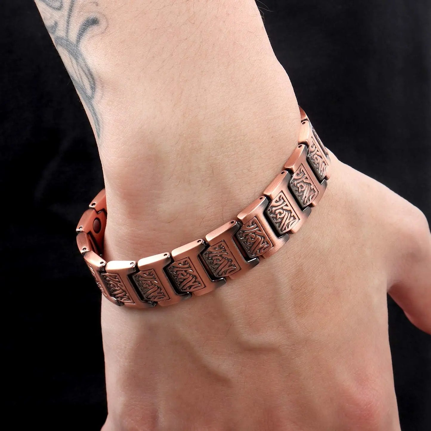 Magnetic Copper Bracelet for Men | Adjustable Link Jewelry Gift