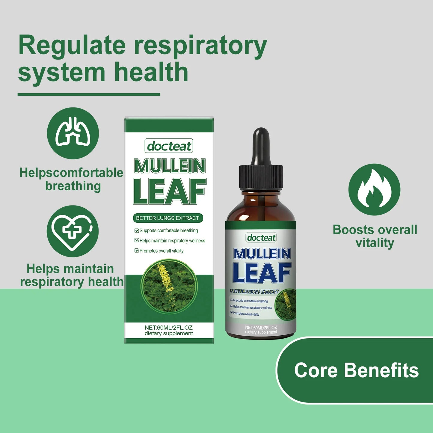 Herbal Mullein & Chlorophyll Drops for Respiratory Support