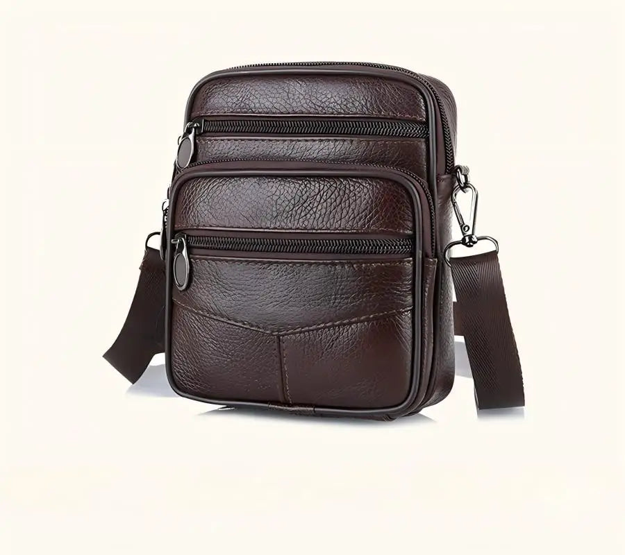 Stylish Vertical Genuine Leather Crossbody Bag for Casual Use
