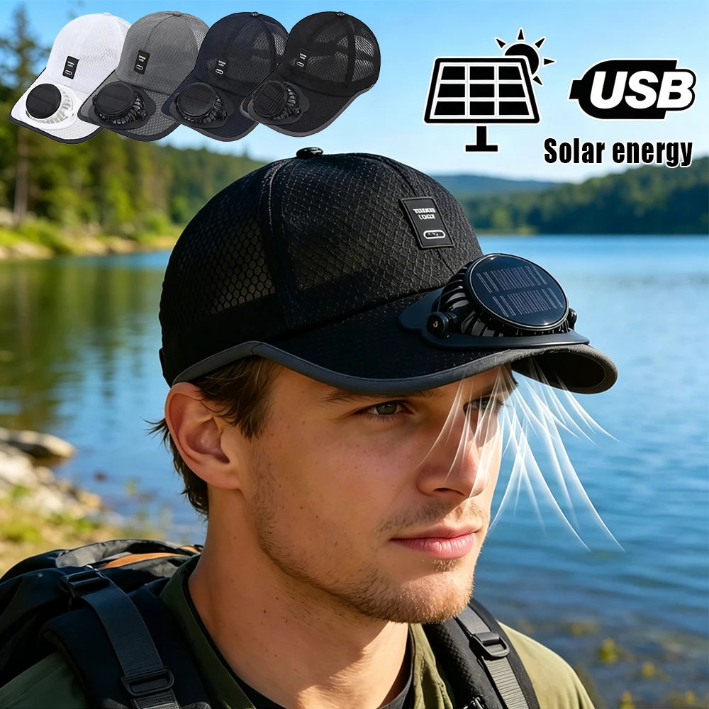 Solar Powered Baseball Cap with Fan | Sun Protection Hat