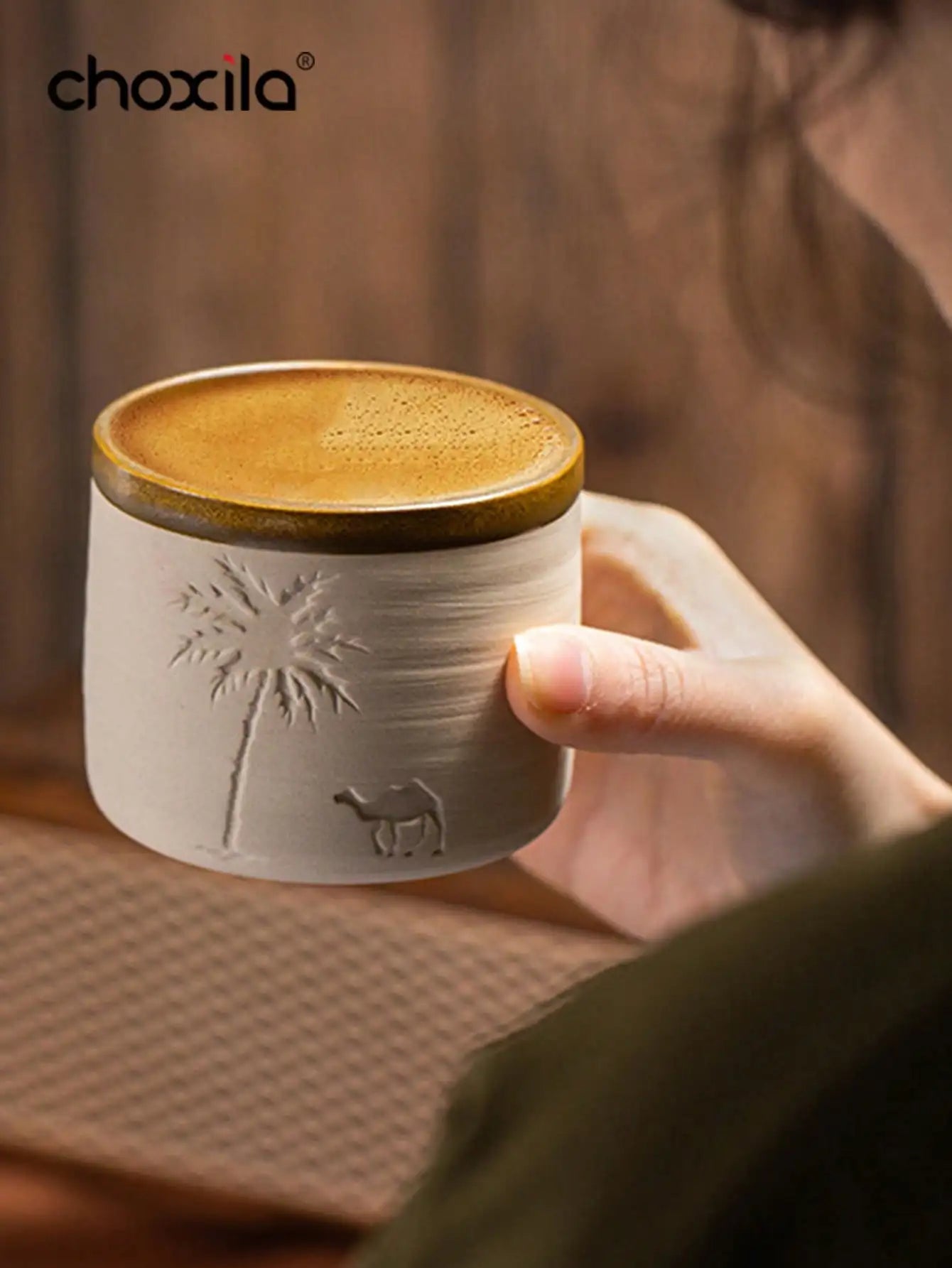 Desert Camel & Palm Tree Ceramic Coffee Mug | Unique Home Decor
