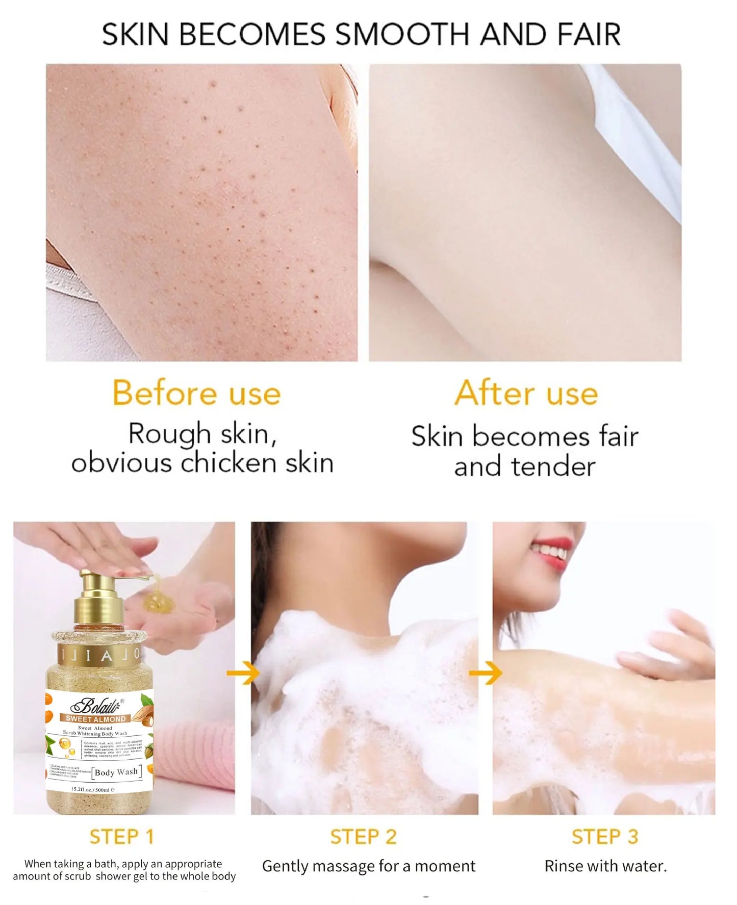 Exfoliating Almond Scrub Body Wash | Deep Clean & Moisturize