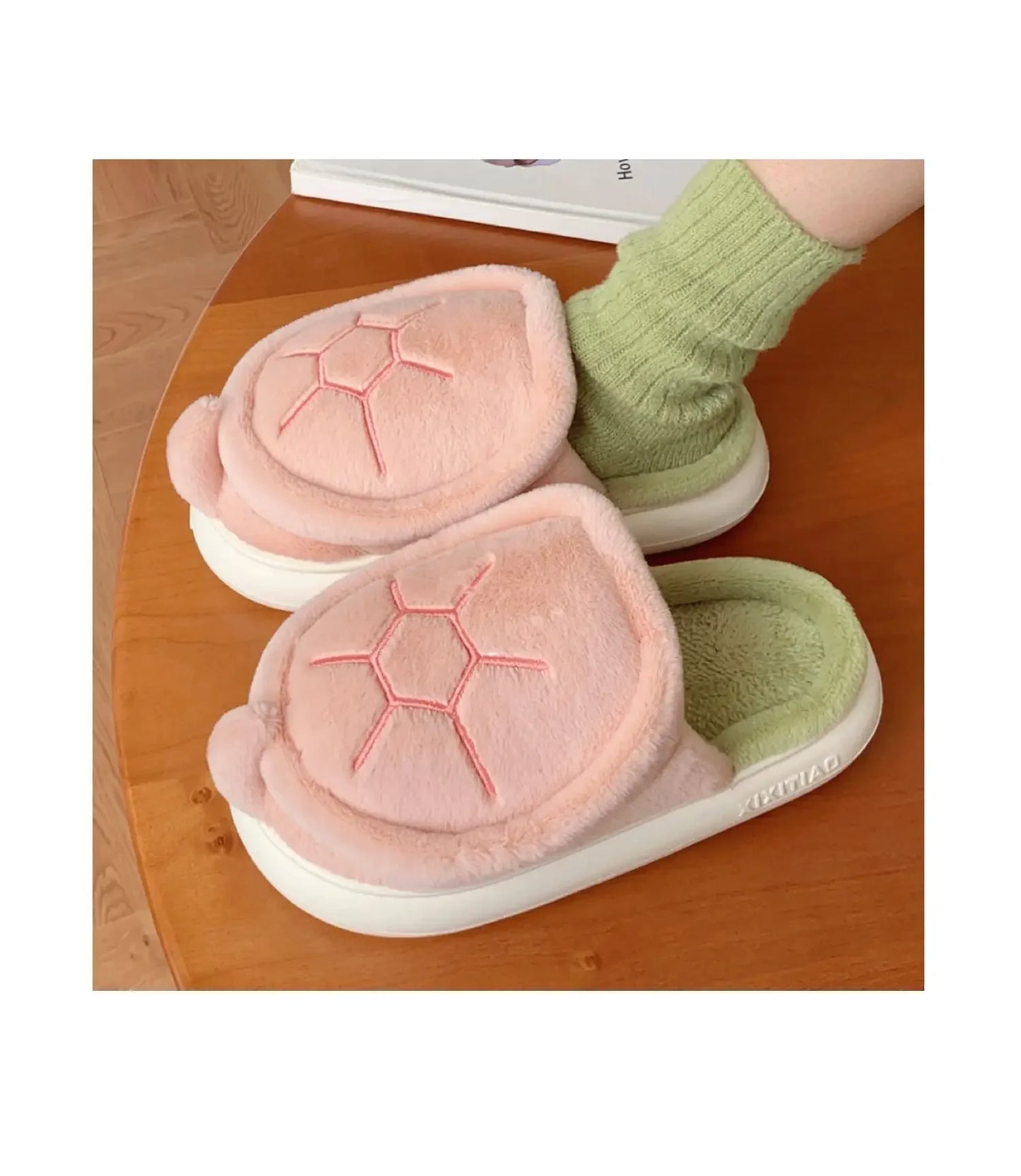 Cute Turtle Plush Slippers | Soft Warm Indoor Winter Footwear