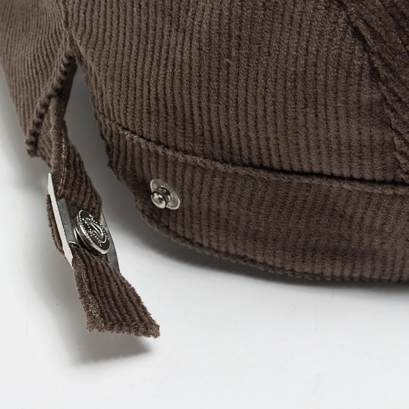 Unisex Corduroy Beret Hat | Vintage Newsboy Cap for All Seasons