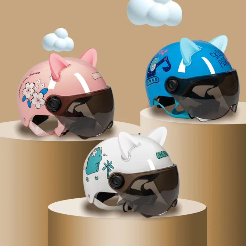 Casco ligero de media carcasa para niños con protección auditiva desmontable