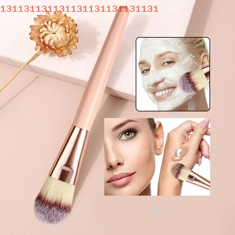 Multifunction Wooden Handle Facial Foundation Brush | Soft Fiber Makeup Mask Brush Tool 2026