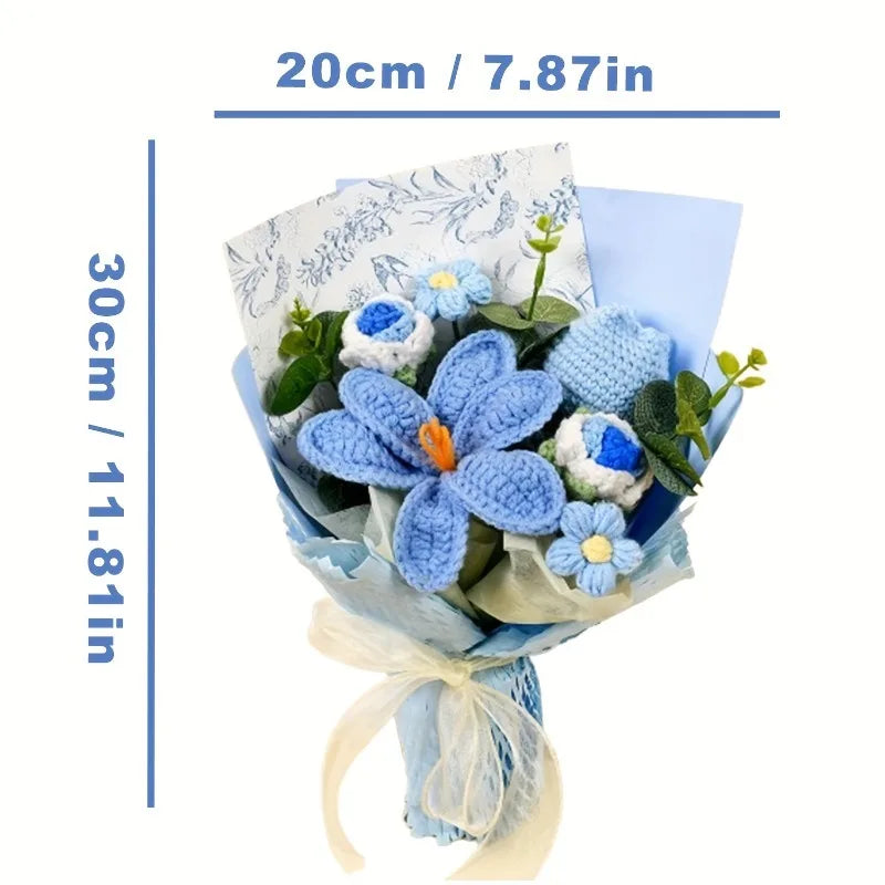 Handmade Crochet Tulip Bouquet | Elegant Home Floral Decor