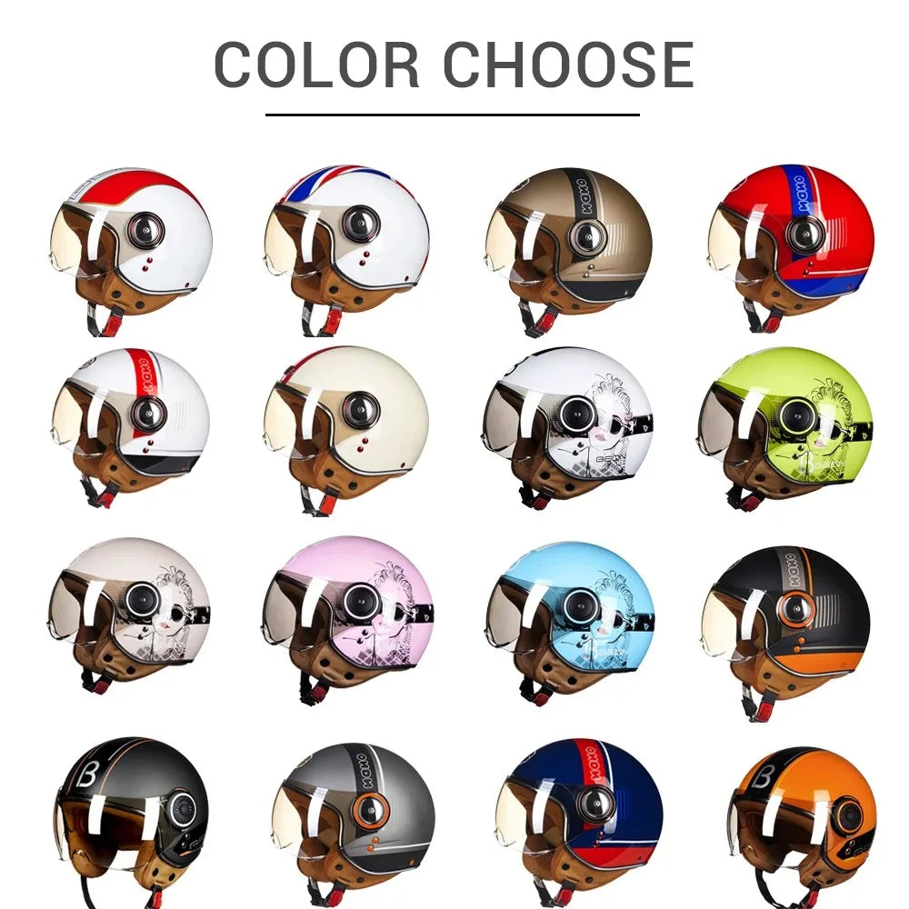Vintage Open Face Motorcycle Helmet | Retro Style Protection Gear