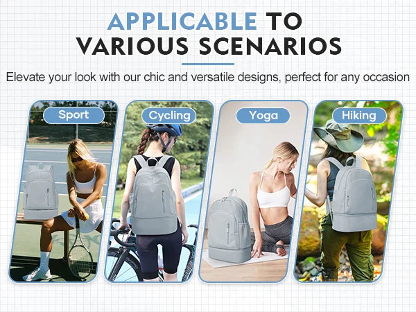 Versatile Sports Backpack | Waterproof Travel Bag with Shoe Compartment