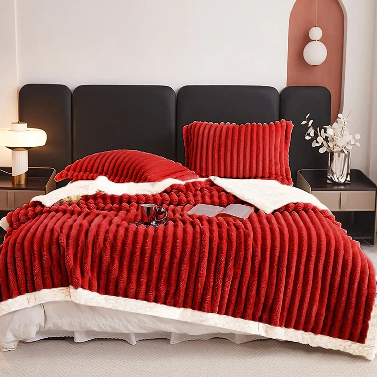 8lbs Weighted Fleece Sherpa Throw Blanket | Soft Plush Comfort