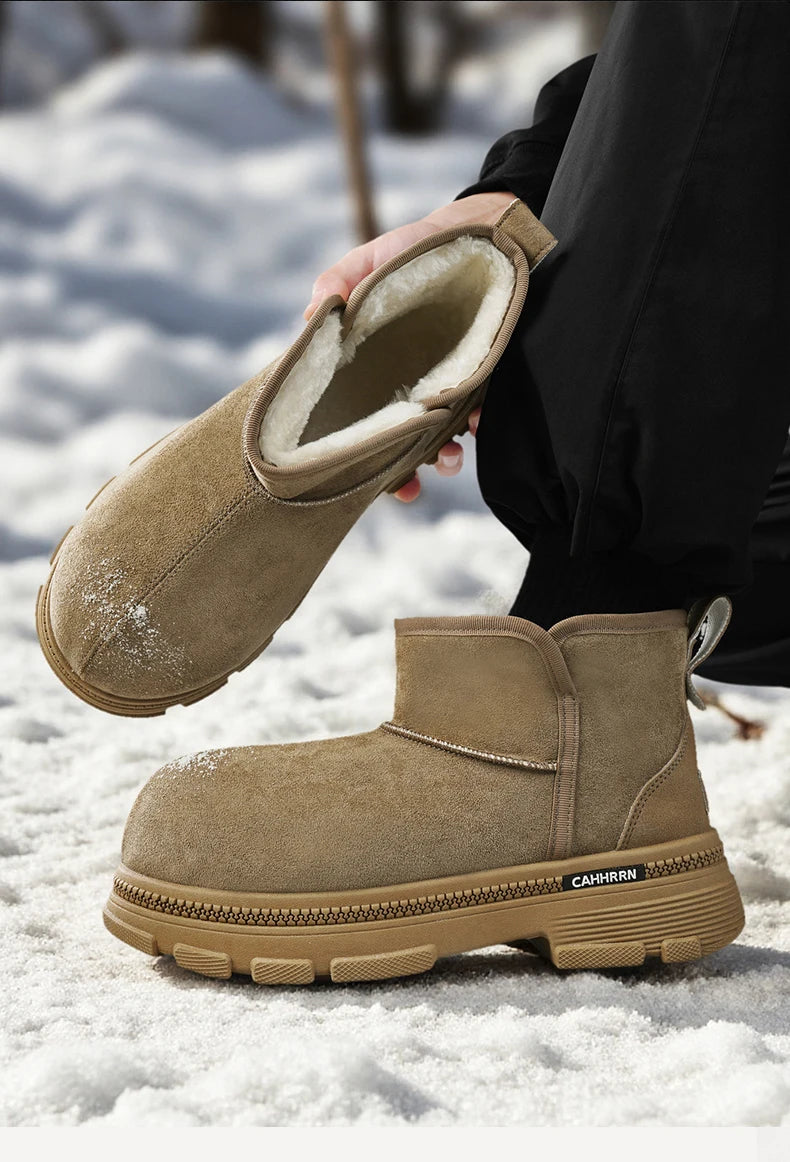 Men's Warm Plush Snow Boots | Cozy Mid-Calf Winter Footwear