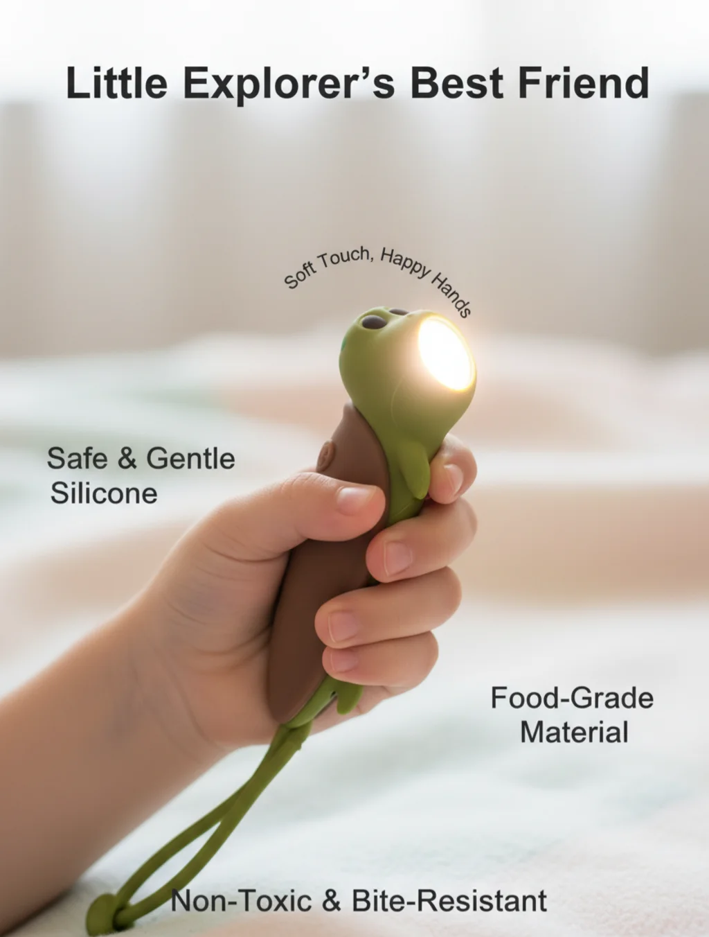 Cute Bear Night Light | USB Rechargeable Kids Flashlight Lamp