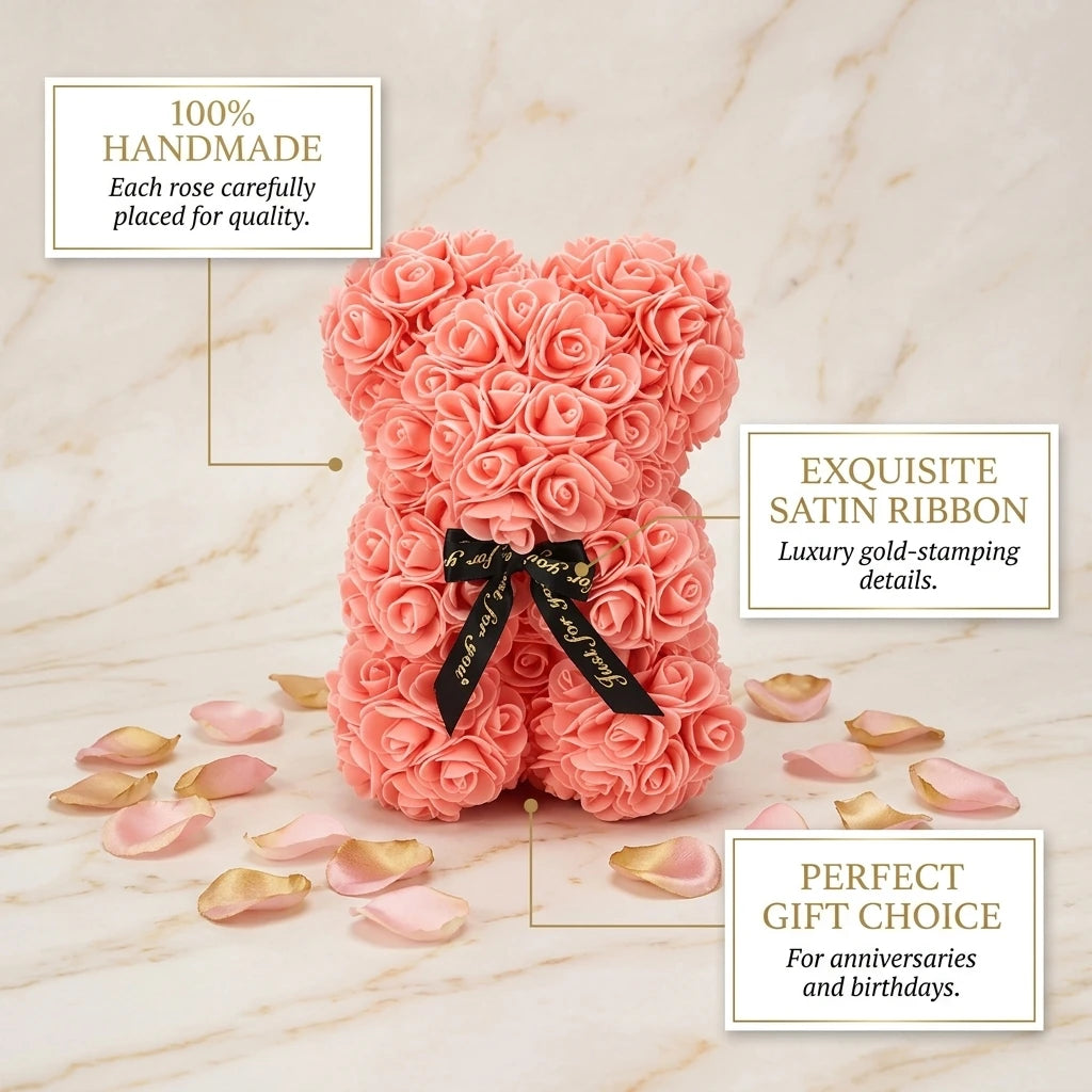 Artificial Flower Eternity Rose Teddy Bear | Perfect Gift for Moms