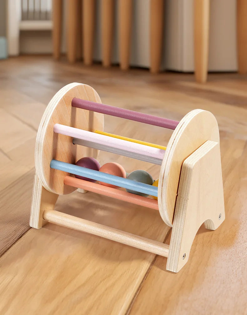 Montessori Wooden Rolling Ball Drum | Engaging Baby Learning Toy