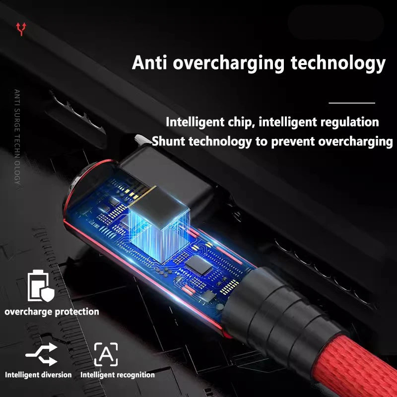 Gaming Elbow Fast Charger Cable for iPhone Devices | Braided USB