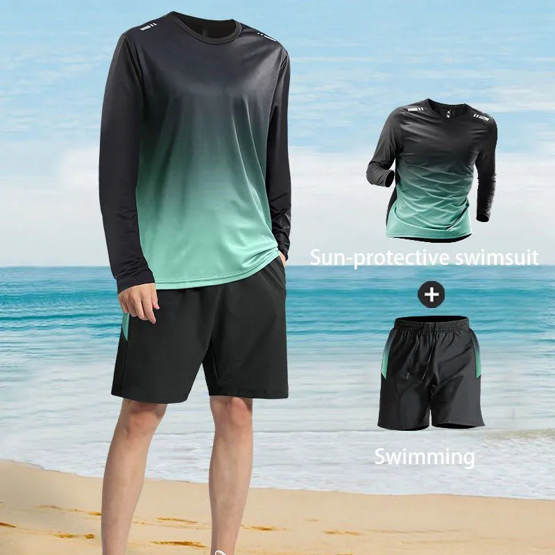 Men's Sun-Protective Long-Sleeve Swimsuit for Ultimate Comfort