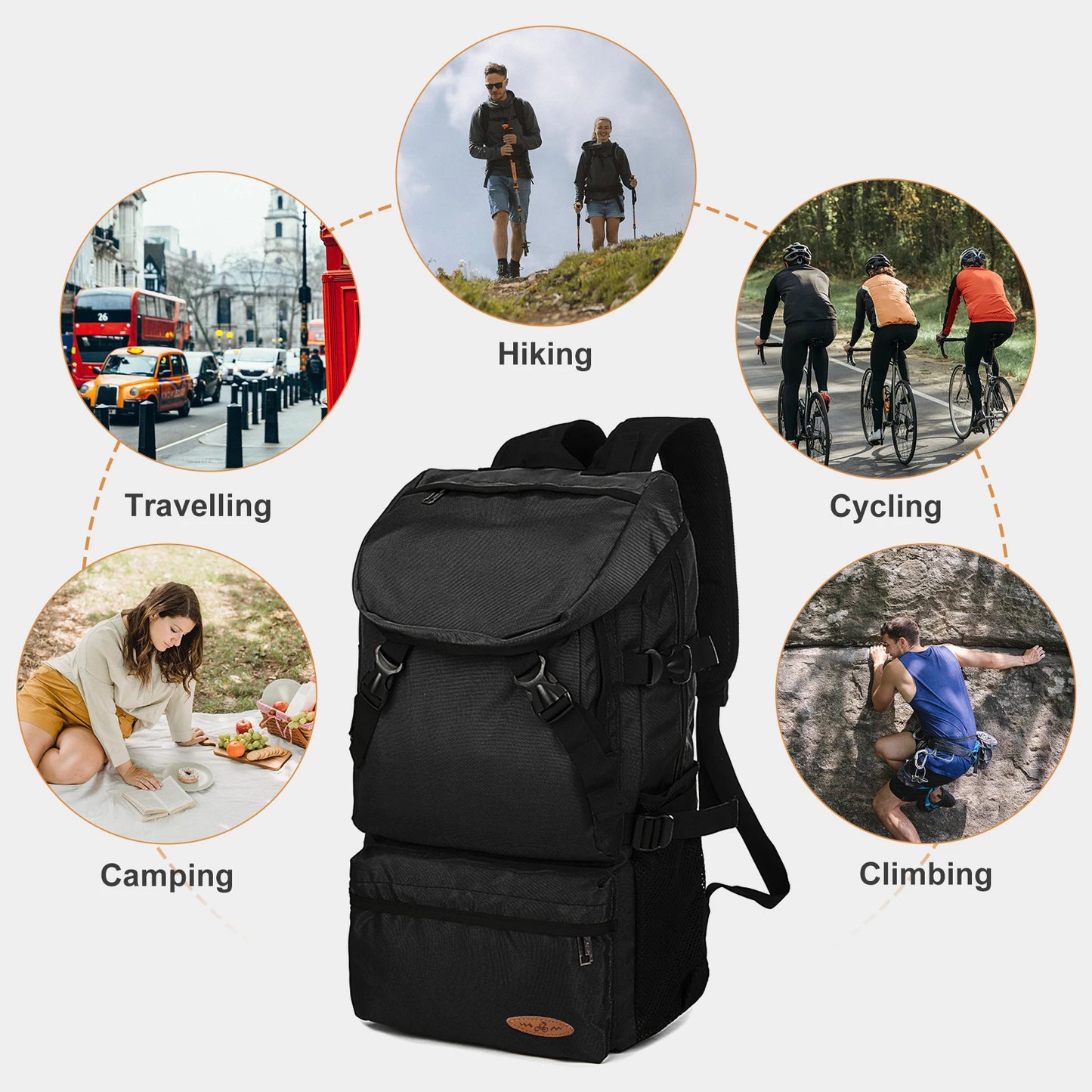 55L Waterproof Hiking Bag | Durable Large Capacity Backpack