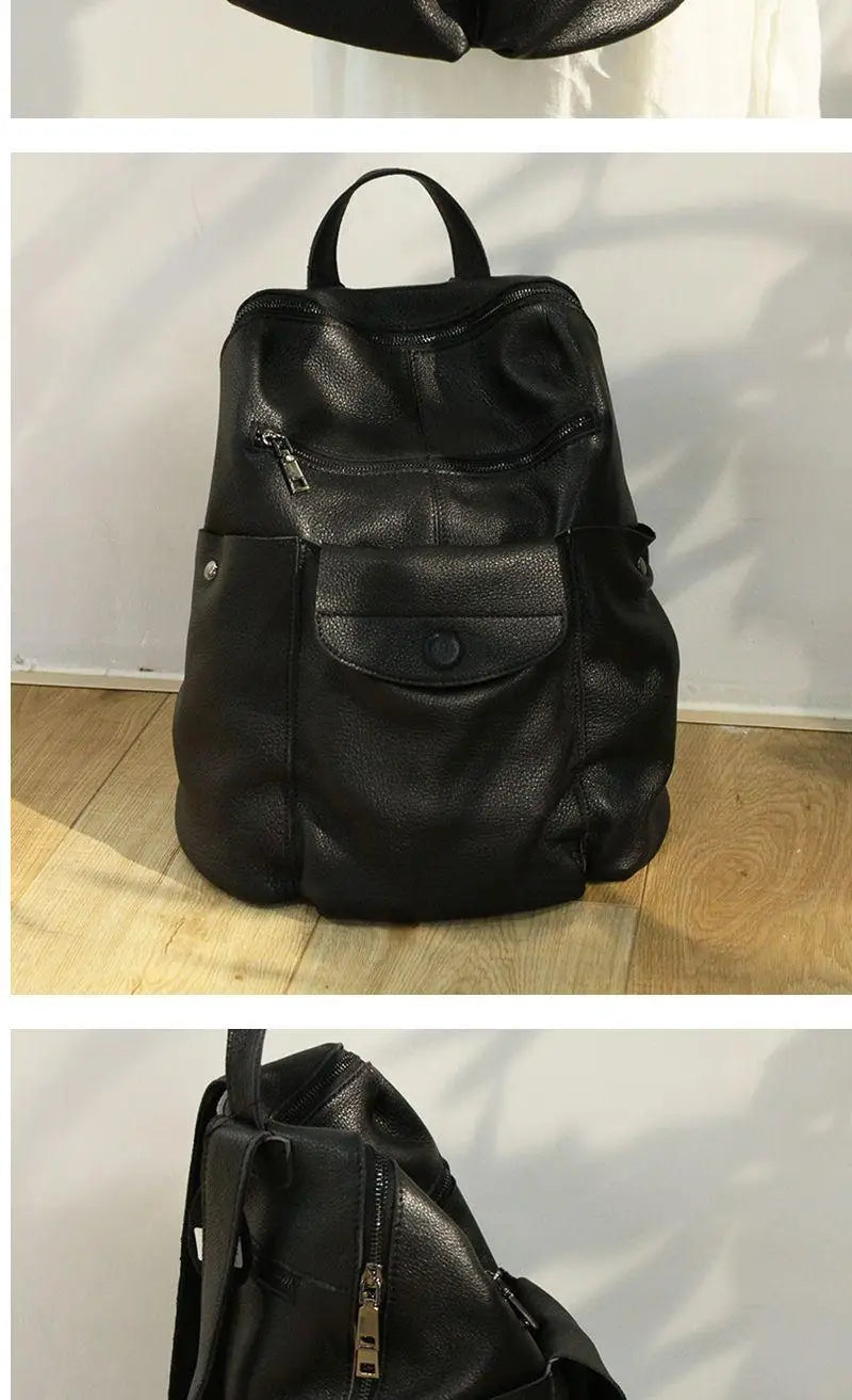 High Capacity Leather Travel Backpack for Women | Versatile Fashion