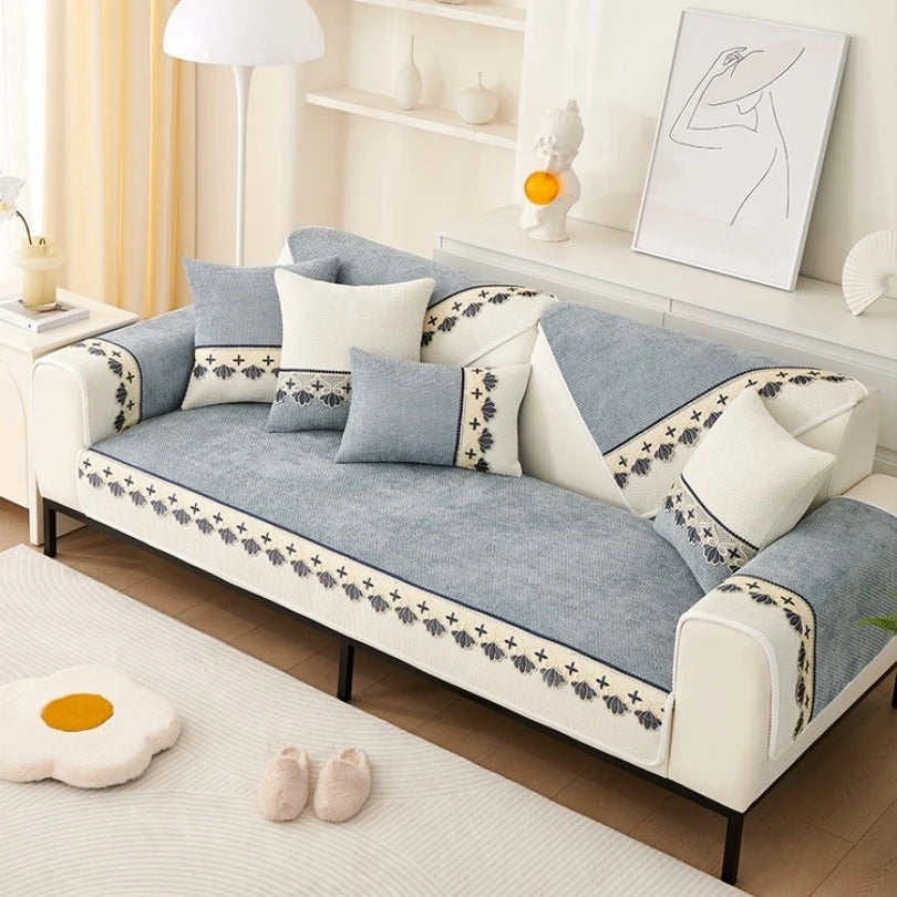 Stylish Lace Sofa Cover | Anti-Slip, Machine Washable, All-Season