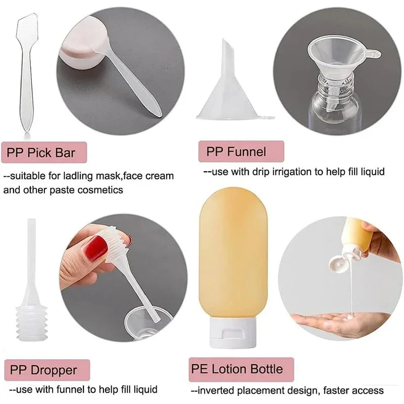11-Pcs Travel Toiletries Containers Set | Refillable Mini Bottles