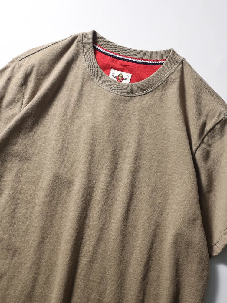 Men's Retro Solid Color Short Sleeve T-shirt | Summer Fashion Top