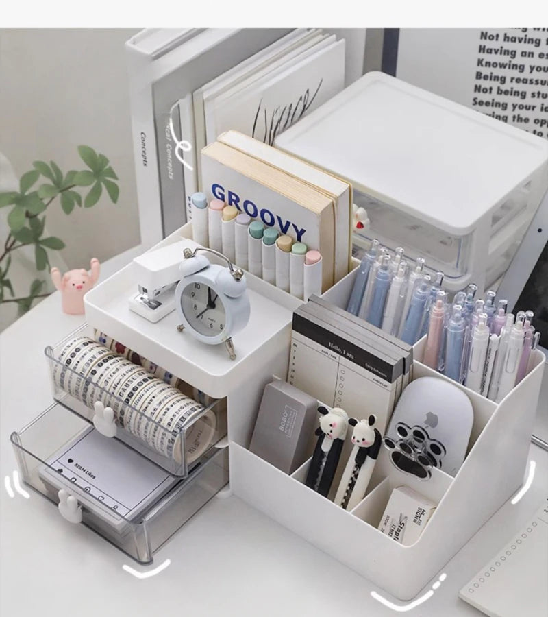 Clear Desktop Cosmetics Storage Box | Stylish Organizer & Rack