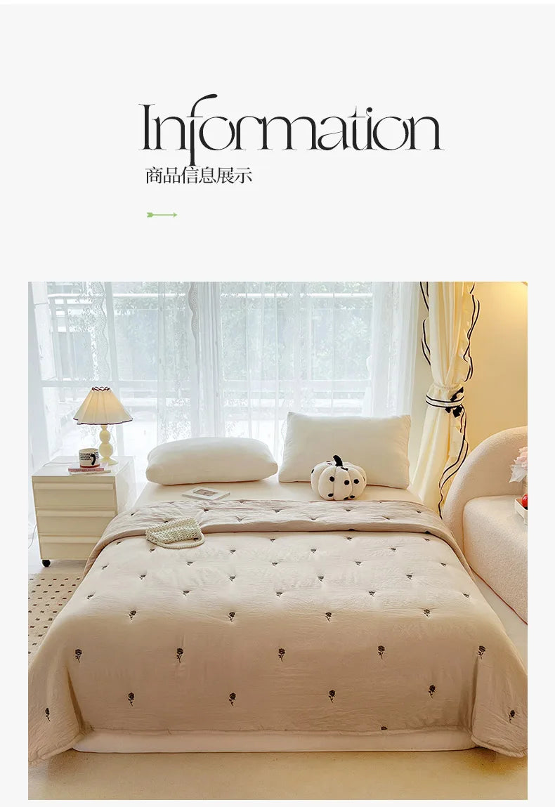 Breathable Summer Quilt | Skin-Friendly Cotton Bedding