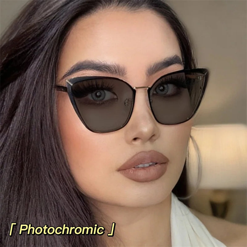 Retro Cat Eye Photochromic Reading Glasses for Women | Anti Blue Light