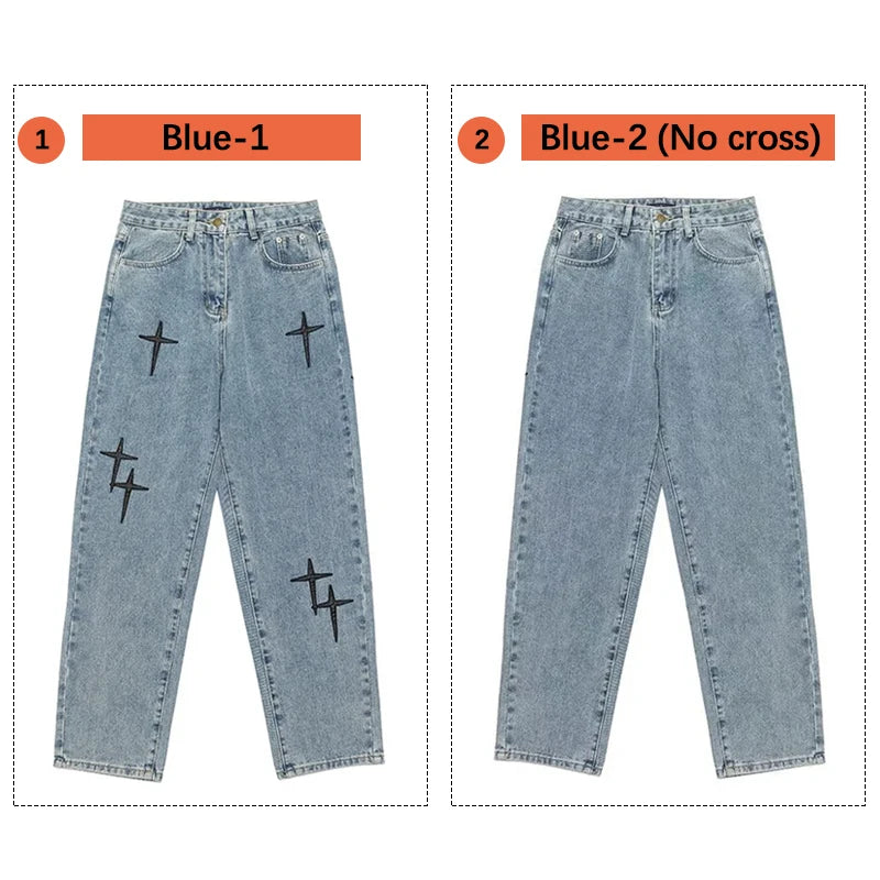 Men's Baggy Wide Leg Jeans | Casual Streetwear Denim Pants