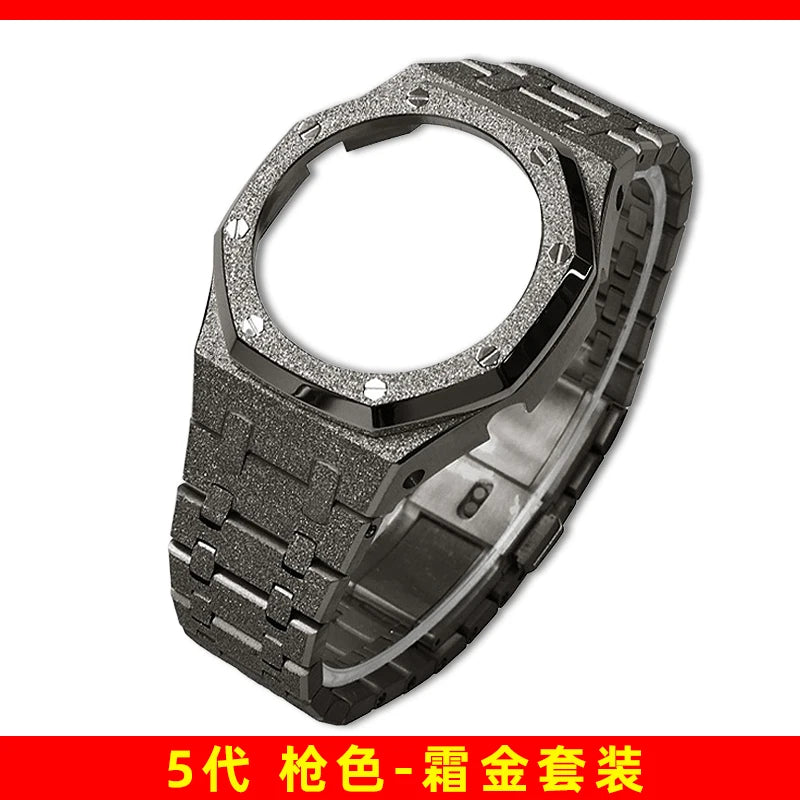 Stainless Steel Watch Case & Strap Replacement Kit | Modern Look