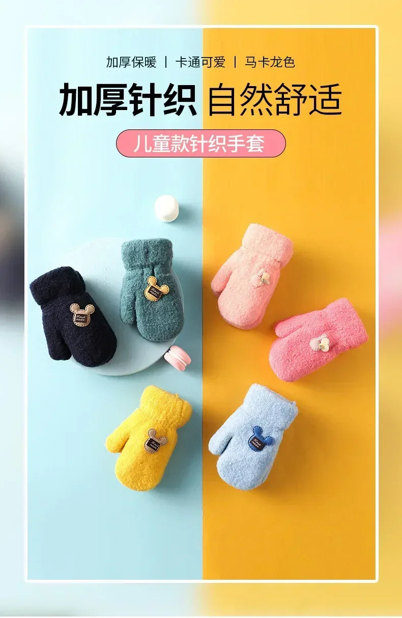 Warm Winter Mittens for Kids | Plush Mohair Gloves for Girls & Boys