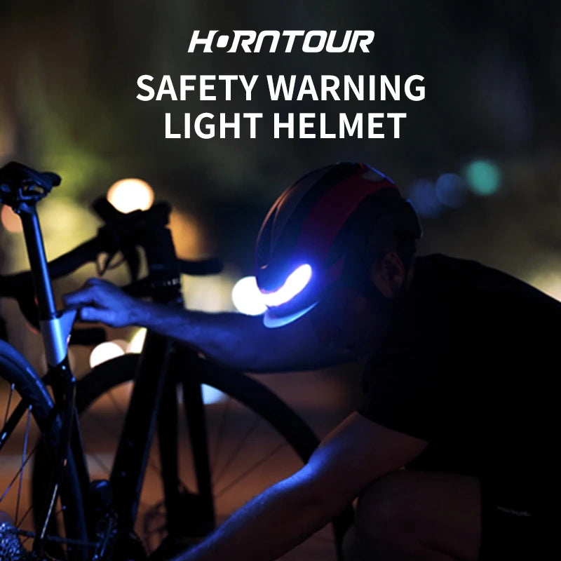 Ultralight Road Bicycle Helmet with LED Lights & Magnetic Goggles
