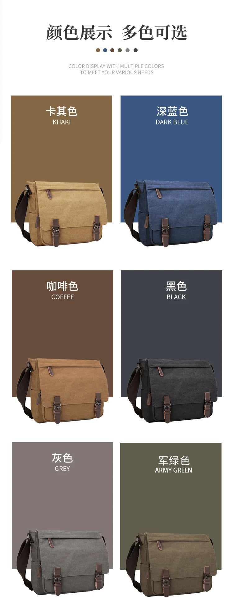 Bolso cruzado de lona unisex moderno | Elegante bolso para portátil de estudiante