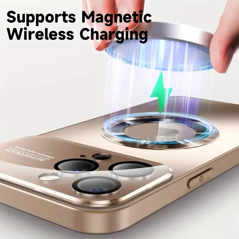 Stylish Titanium Metallic Magnetic Phone Case for iPhone Models