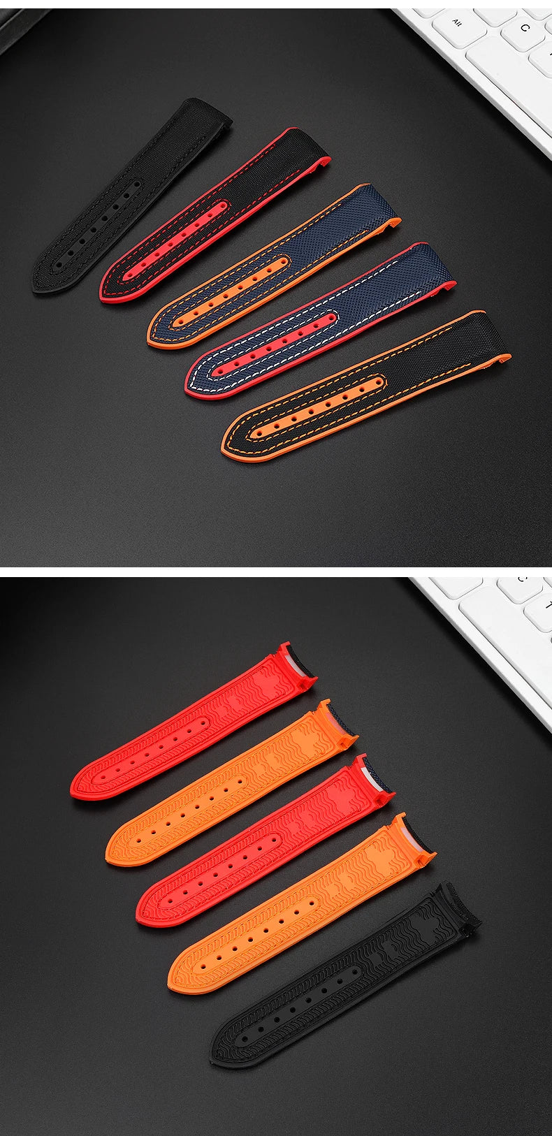 Versatile Nylon Rubber Watchband | Durable Comfort Strap