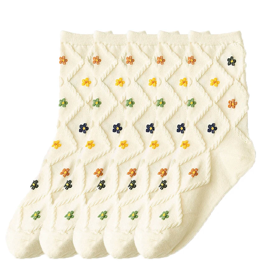 Women's Mid-Calf Floral Socks | Stylish Comfort for Every Occasion