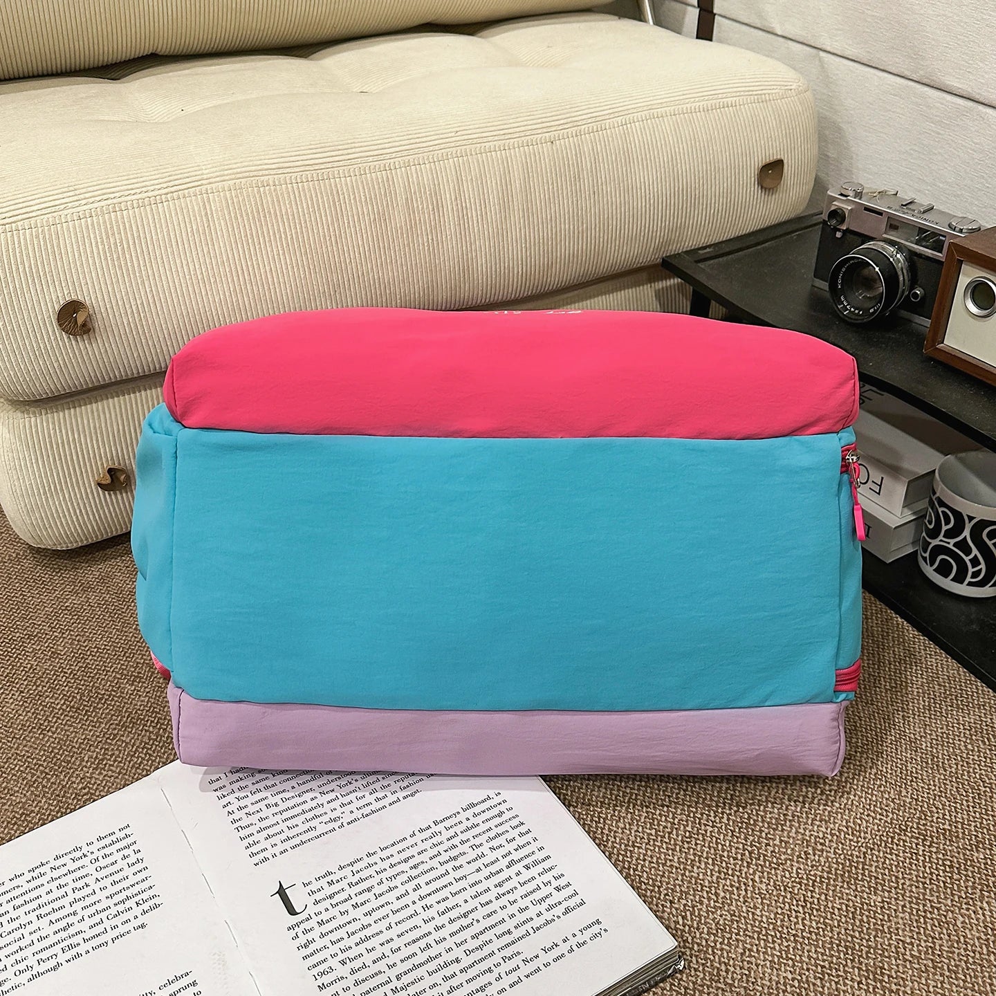 Fashion Trend Dopamine Contrasting Travel Bag Independent Shoe Compartment, Lightweight Yoga Bag, Outdoor Sports and Fitness Bag