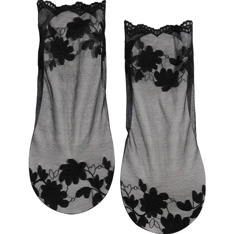 Women's Summer Lace Short Socks | Mesh Invisible Ankle Socks