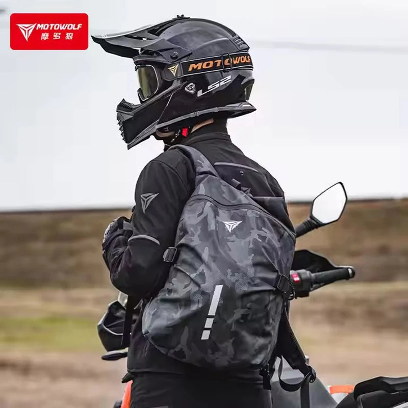 Large Capacity Motorcycle Rider Backpack | Waterproof Reflective Bag